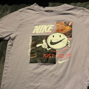 Nike Boys Lavender Tee with Graphic and Slogan